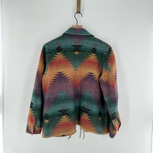 Vintage Ralph Lauren Southwestern Aztec Wool Fringe Jacket Size Large - Picture 2 of 7